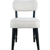 Wes Dining Chair in Black Wood & Boucle Fabric (Set of 2)
